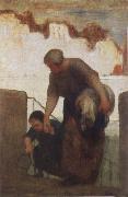 Honore  Daumier The Washer woman Spain oil painting artist